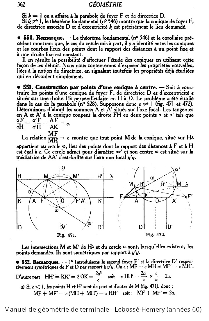 Manuel de géométrie de terminale - Lebossé-Hemery (années 60).jpg